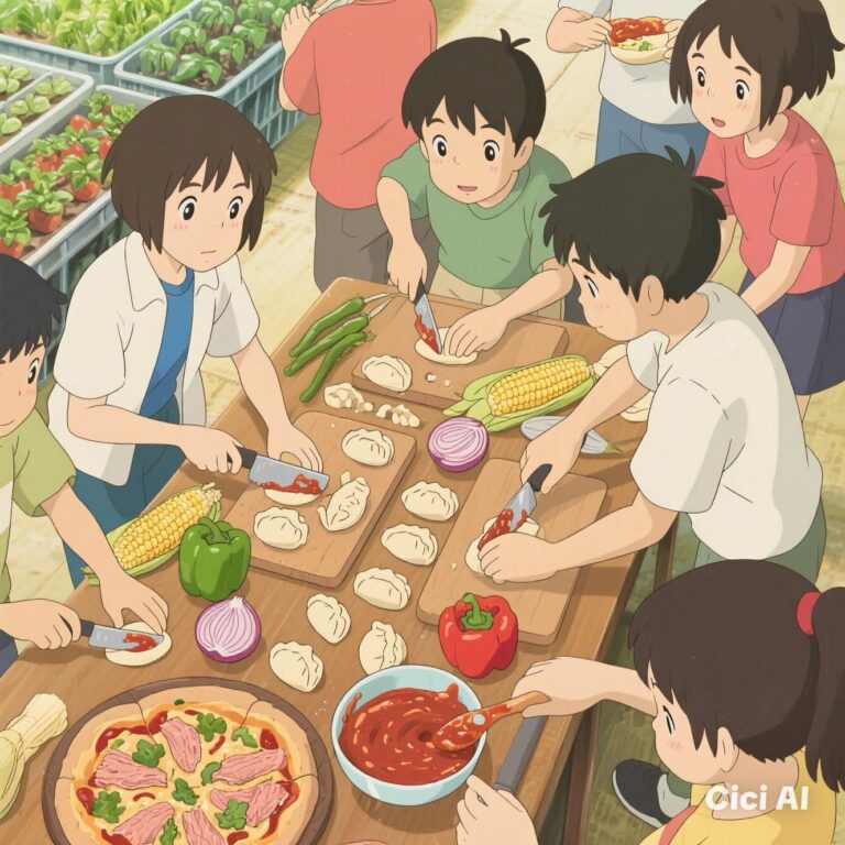 放課後等デイサービスの活動の一環で、みんなでピザ作りをすることになった。材料は餃子の皮をベースに、ウィンナーやコーン、みじん切りにした玉ねぎ、それから施設で大切に育てたピーマンも用意した。さらにツナやピザソースも加えて、各自が好きな具材をのせてオリジナルピザを作る。